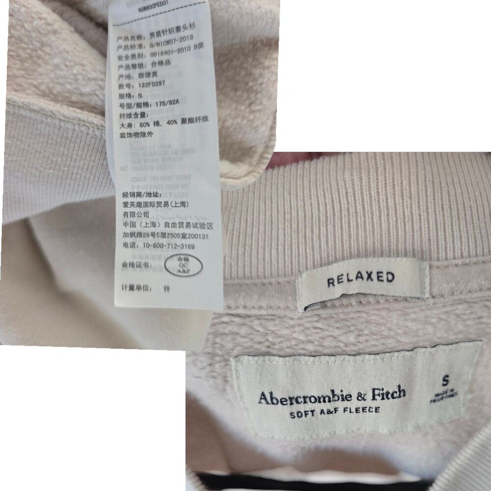 Vintage Abercrombie & Fitch Grey Micro Logo Crewneck Sweatshirt Small Y2K 90s - Picture 4 of 7